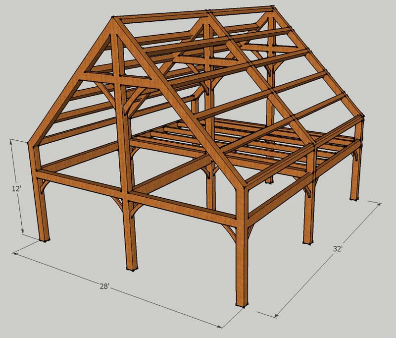 Timber frame kit 28x32