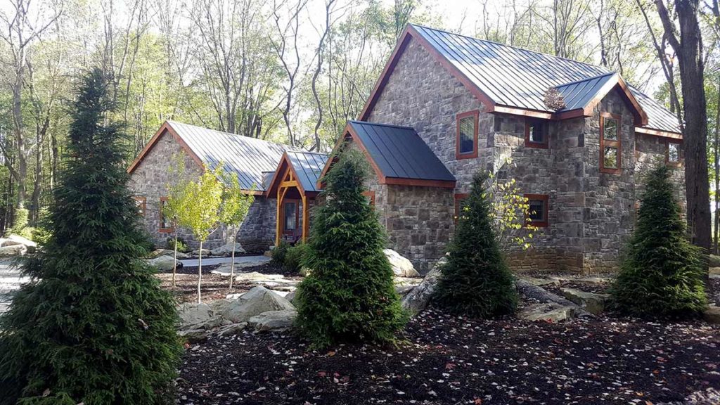 mt jackson timberframe home side view finished